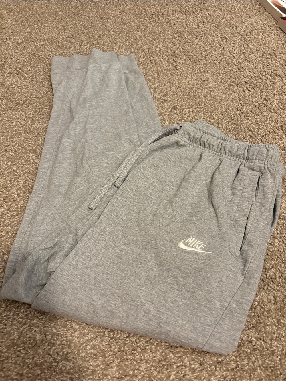 Nike Light Gray Jogger Sweatpants with White Swoosh